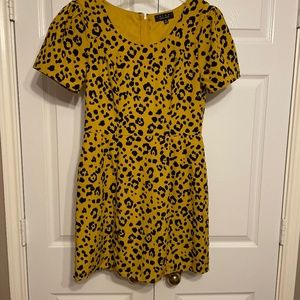 Short, Sassy Gold and Black Cheetah Print Dress